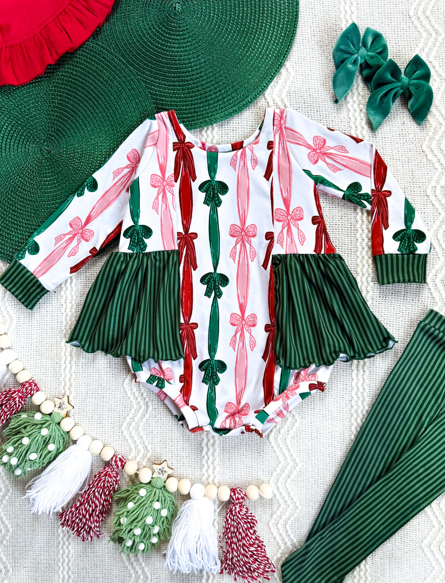 Christmas Ties Violet Bubble & Thigh Socks