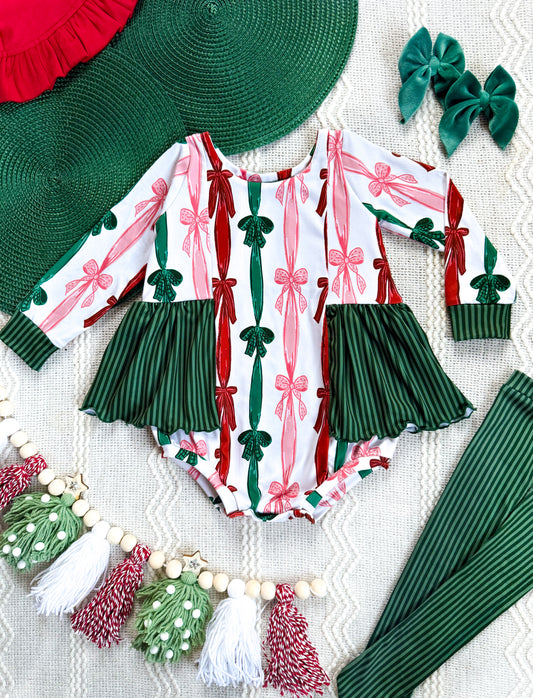 Christmas Ties Violet Bubble & Thigh Socks