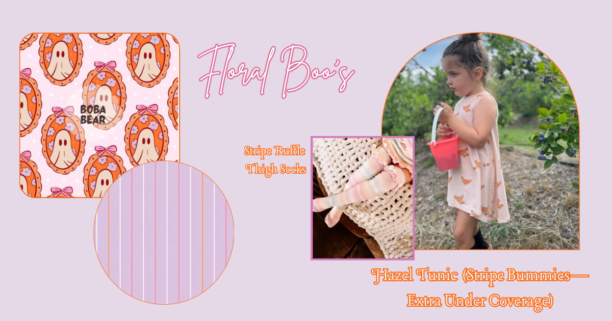 Floral Boos Hazel Tunic + Bummies & Ruffle High Socks