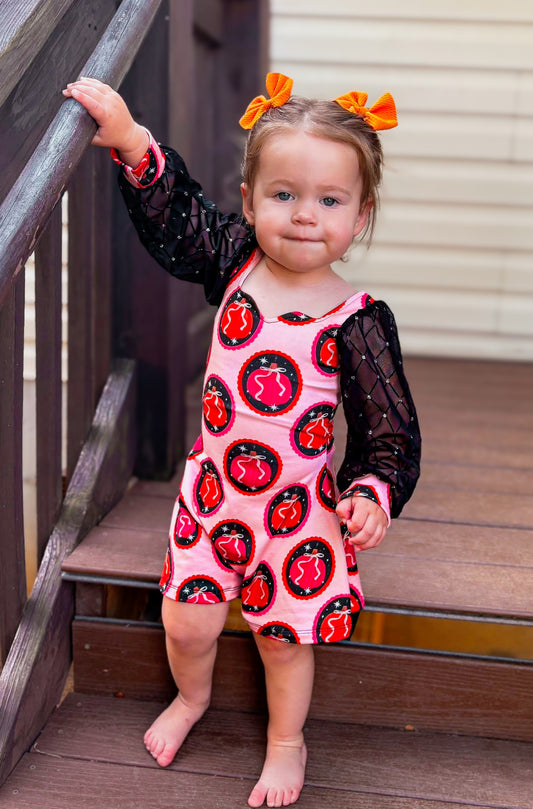 Pumpkin Portraits Mesh Sleeve Aria Romper