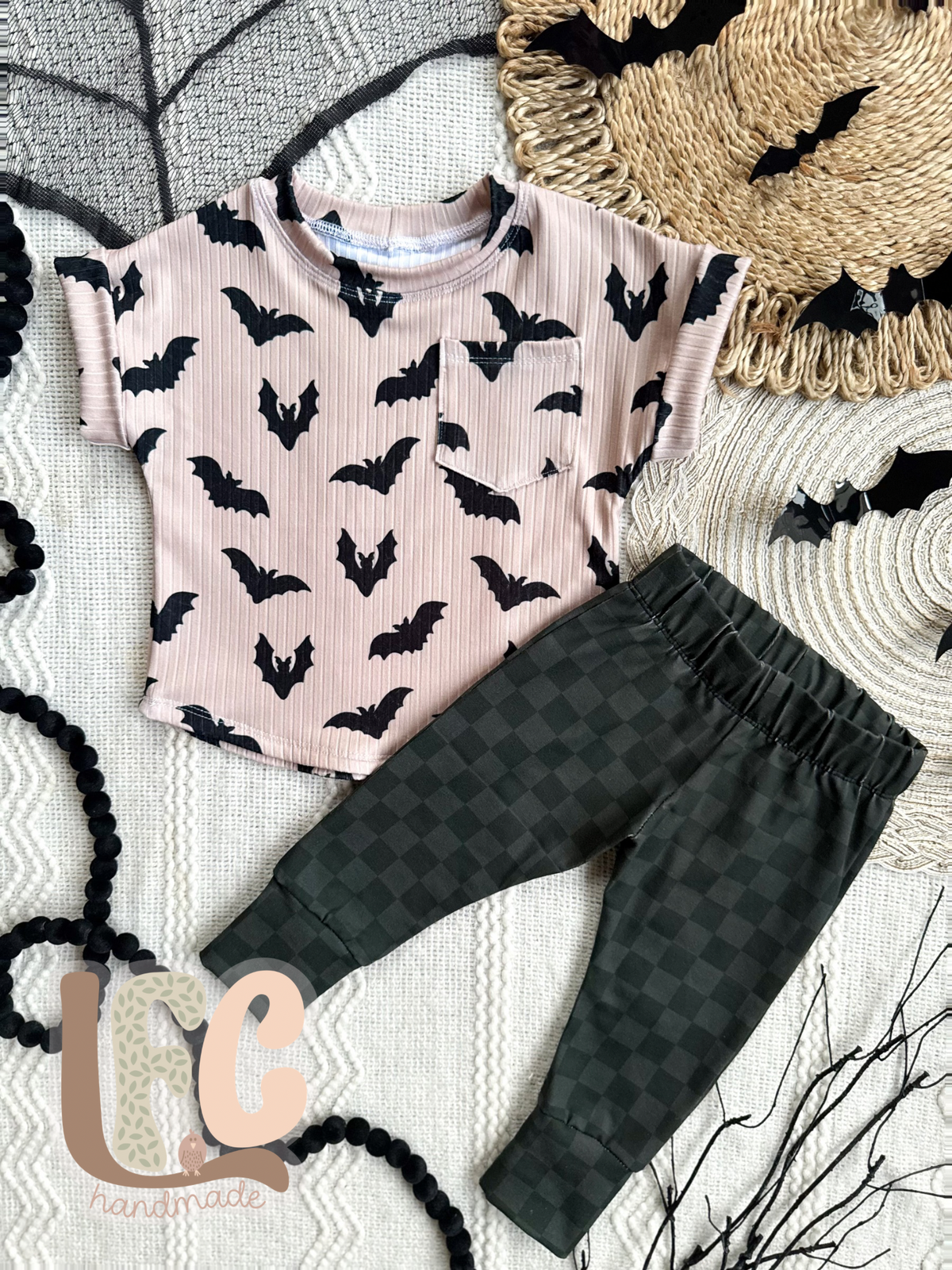 Oh, Bats! Rolled Sleeve Dolman + Rolles Hem Shorts or Joggers