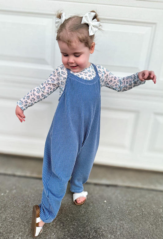 Denim Waved Rib Indy Romper
