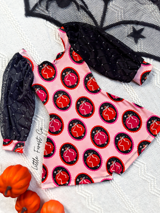 Pumpkin Portraits Mesh Sleeve Aria Romper