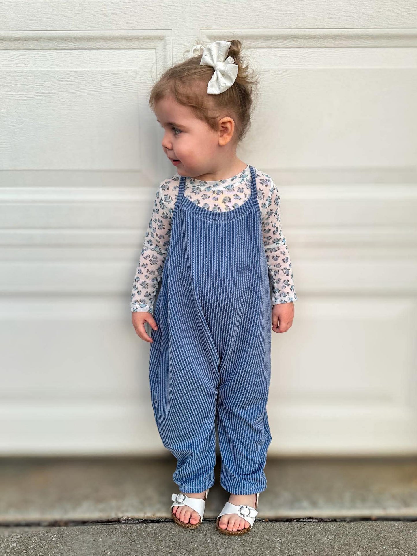 Denim Waved Rib Indy Romper