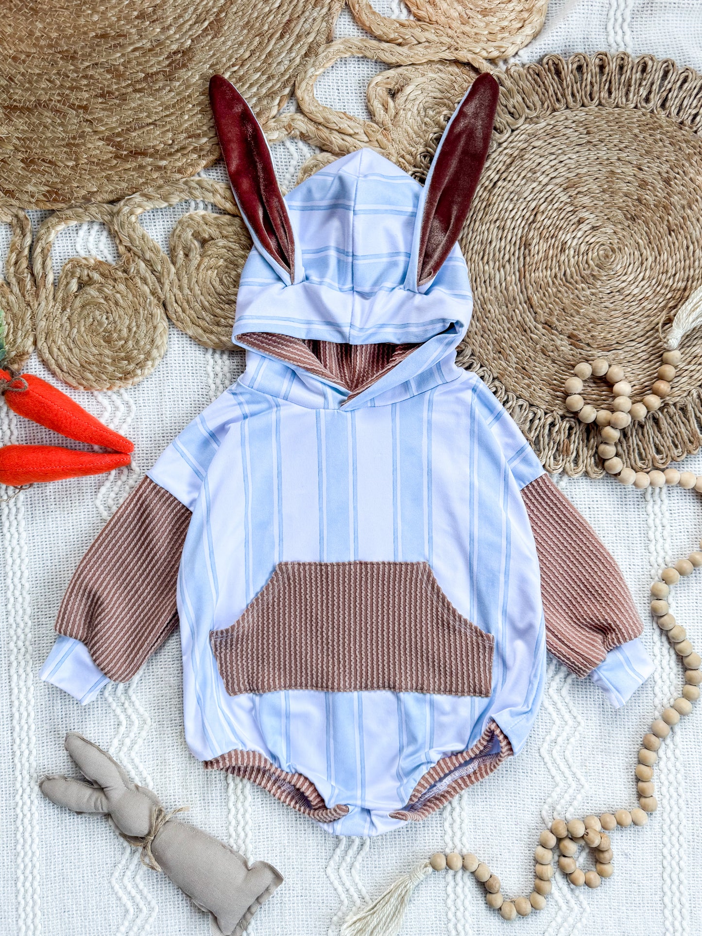 Coastal Stripe Bunny Romper or Pullover