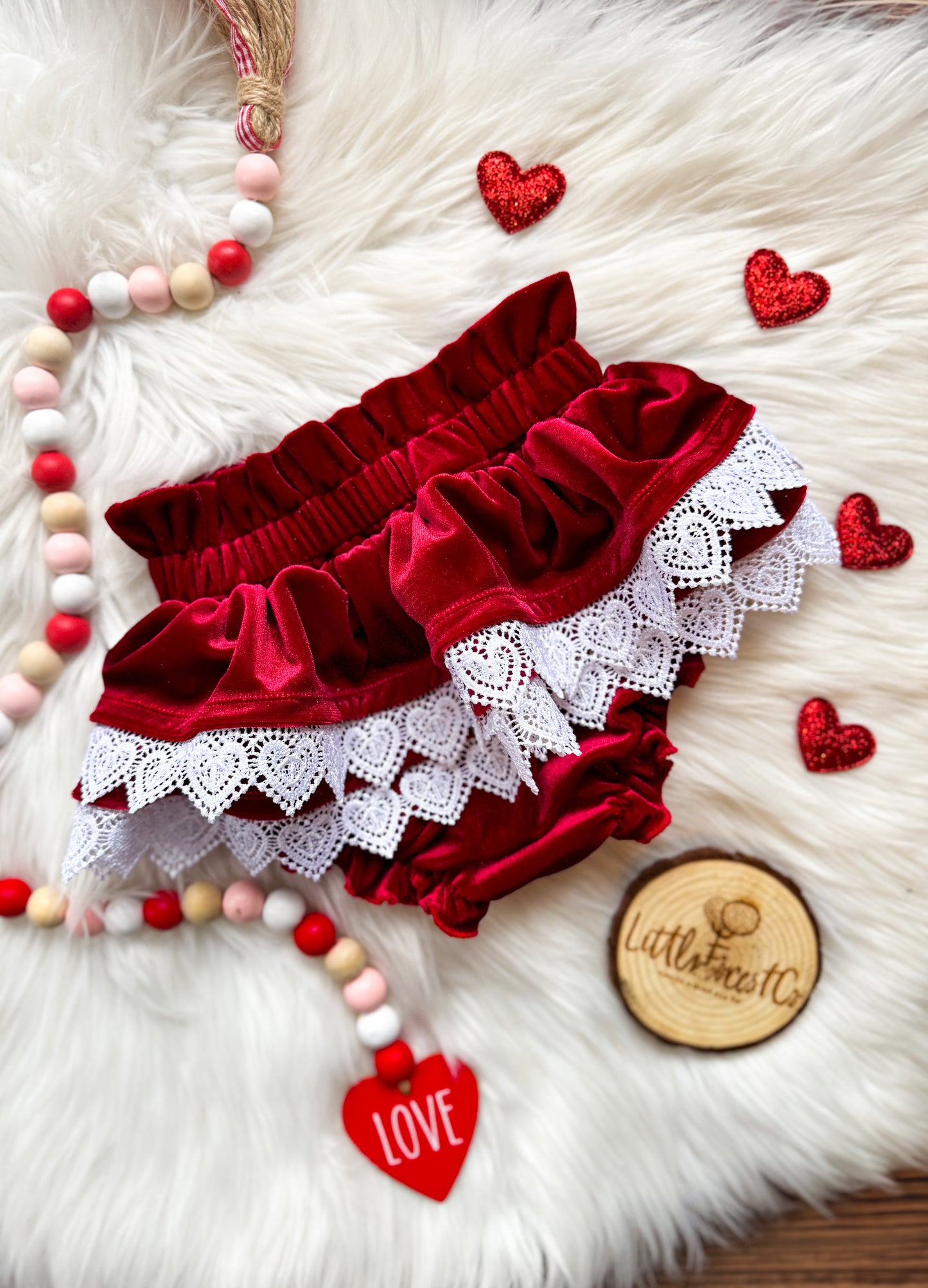 Velvety Valentine Ruffle Bum Bloomers