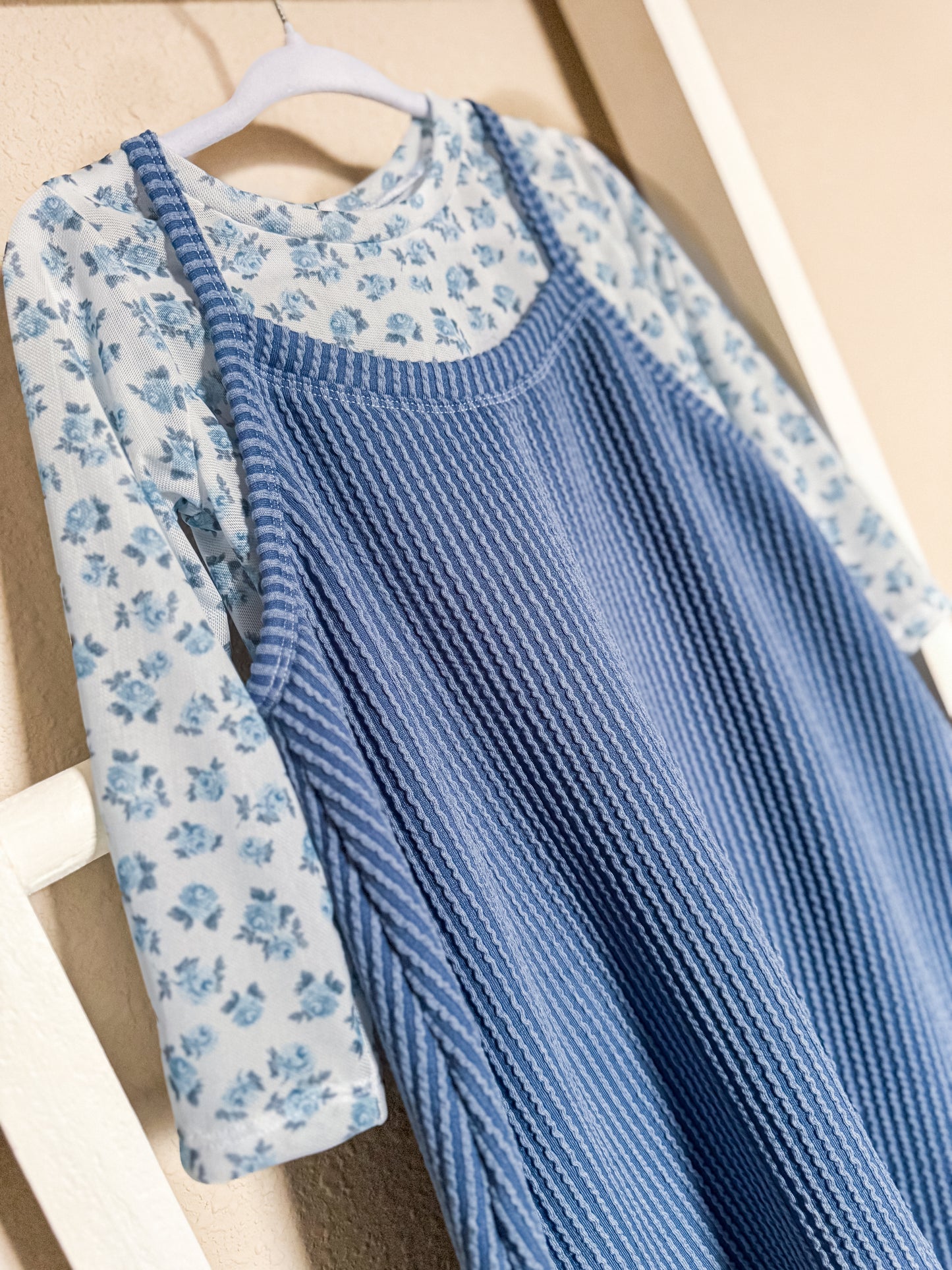 Denim Waved Rib Indy Romper