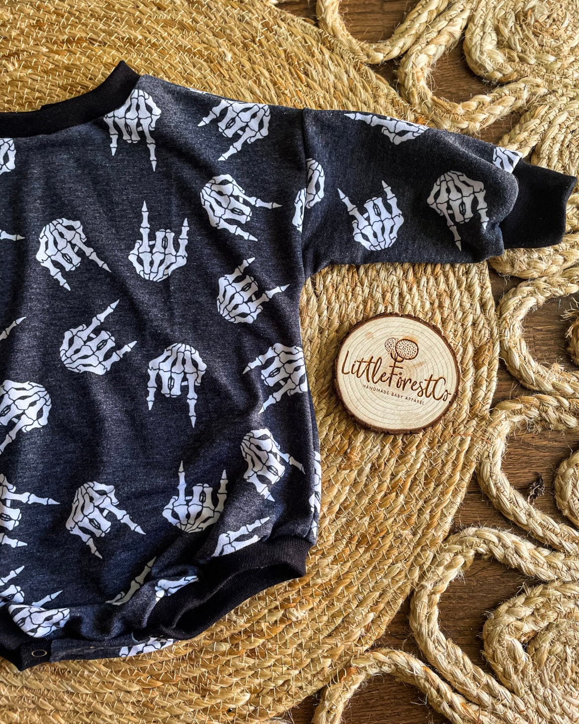 Rocker Skeleton Sweater Romper | Ghost Sweater Romper