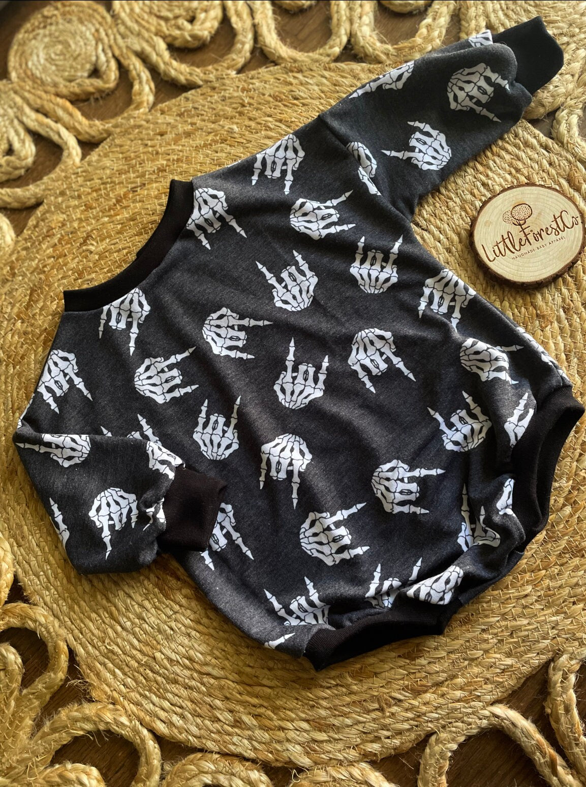 Rocker Skeleton Sweater Romper | Ghost Sweater Romper