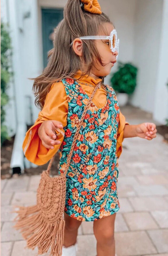 Groovy Flower Tank Dress & Orange High Neck Tank